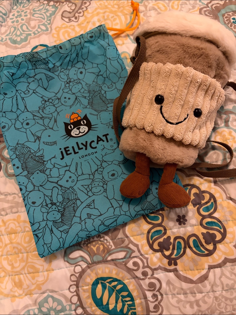 Jellycat Latte Crossbody Bag RARE NWT